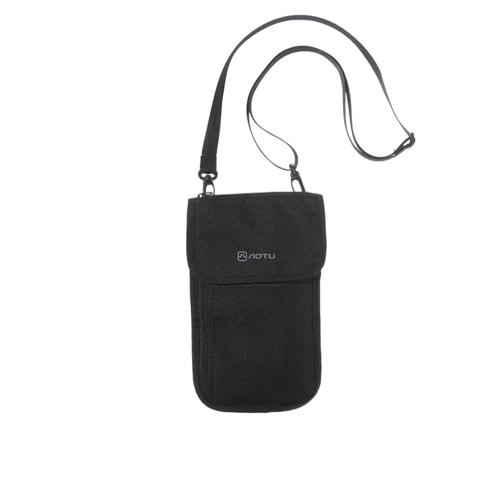 Portable Travel Accessories Travel Wallet Khaki Black Ticket Holder Travel Neck Pouch Nylon Zipper Family Passport Holder Men