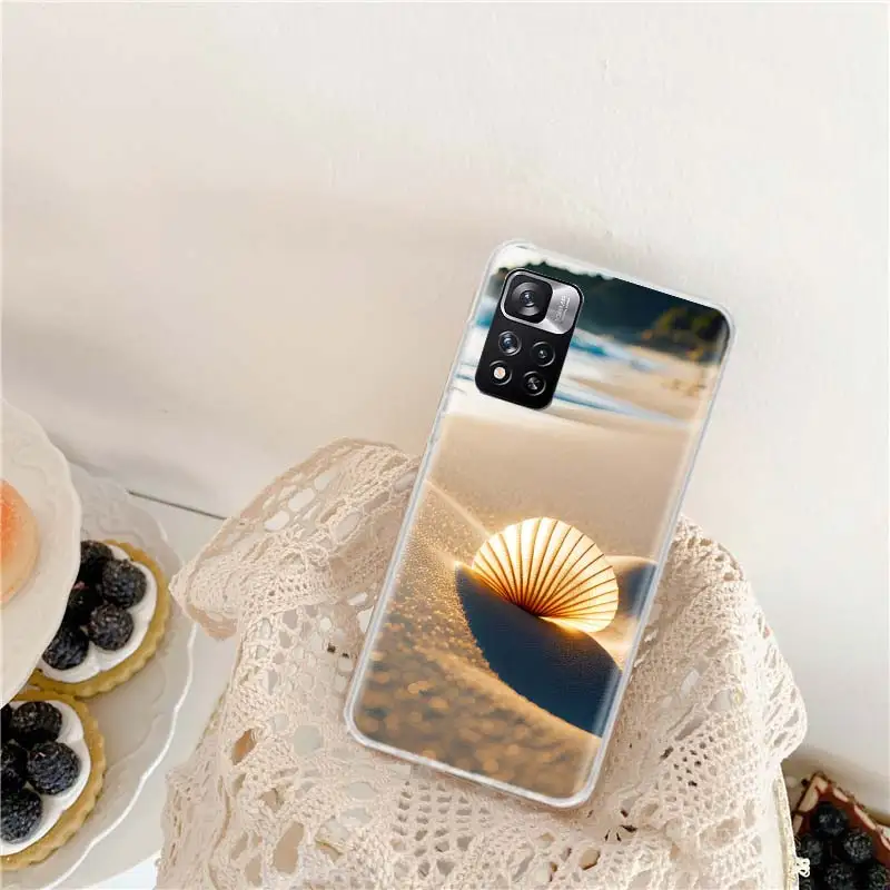 Gleaming Shells Gracing the Sand Phone Case For Xiaomi Mi 12 10 Lite 12X 12T 13 5G 11T 10T Pro 11i 11 Ultra 9 8 6X 5X Capa Coque