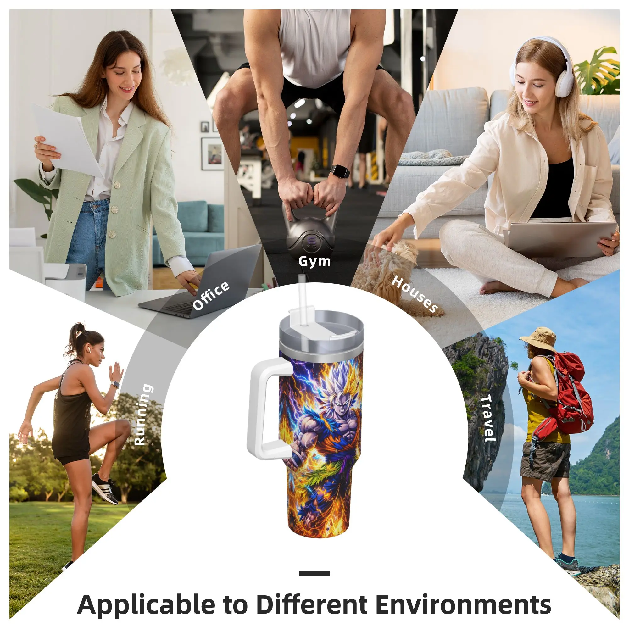 D-Dragons Ball Anime Tumbler  Hot Drinks Water Bottle Leakproof Stainless Steel Thermal Cups Custom Driving Car Mugs view 6