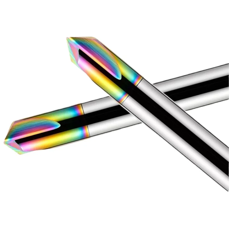 YS 1 Uds HRC60tres ranuras aleación dura 60/90/120 grados fresa de biselado para herramientas de mecanizado CNC de acero/aluminio