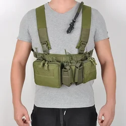 Molle Sistema Peito Rig para homens, colete tático, CS Match Militar Gear Pack, Magazine Pouch, coldre cintura, Nylon Swat