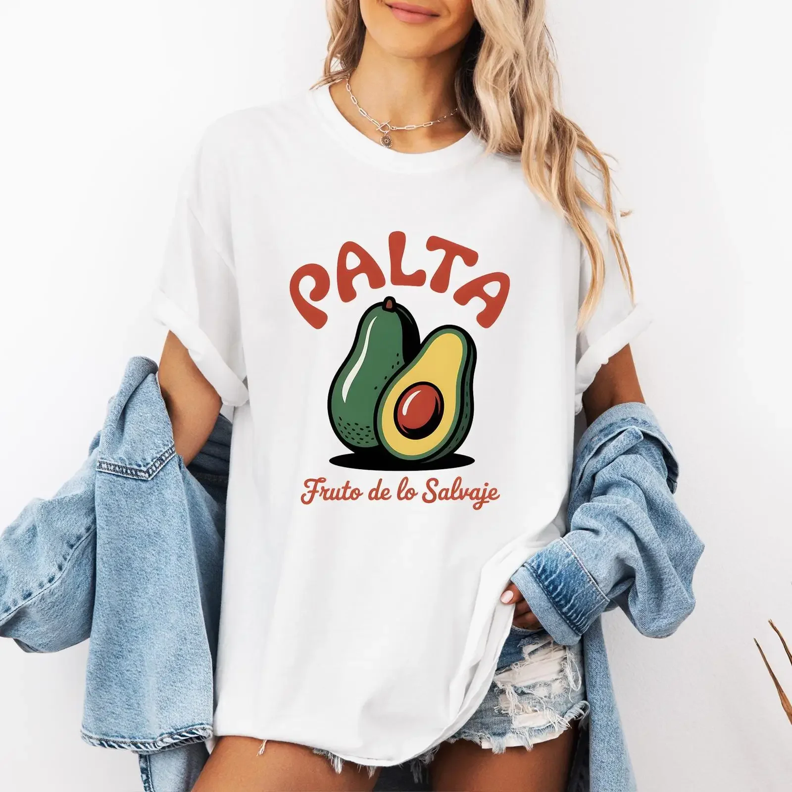 Camiseta de Aguacate, Fruta Española, Palta, Comfort Colors, Estilo Vintage Lavado, Ligeramente Casual, Elástica, Suave, Versátil, Unisex