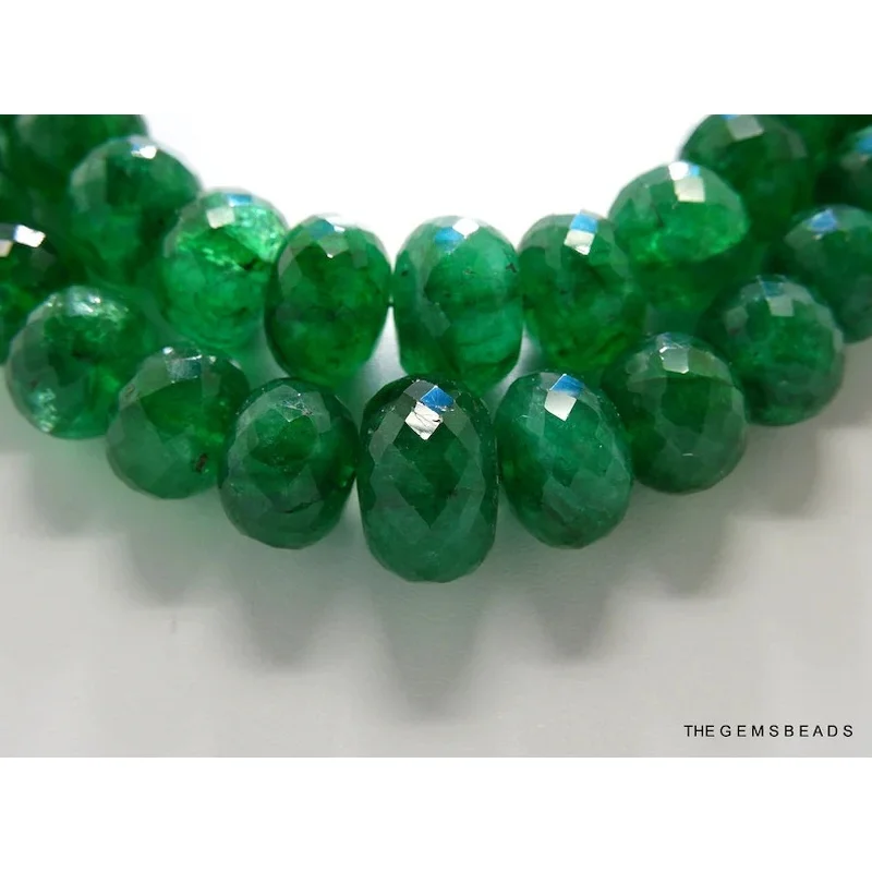 Natural 12mm Green Crystal Beryl Emerald small Faceted Beads 16cm/19PCS