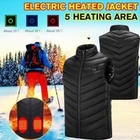 Middle-aged Winter Men Electric USB V-neck Heated Vest Smart Coat Tanks Jacket Clothing