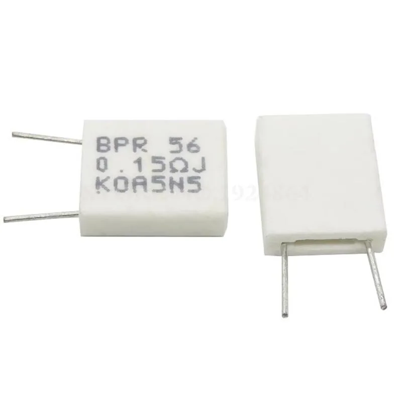 10 PZ BPR56 5 W 0.001 0.1 0.15 0.22 0.25 0.33 0.5 Ohm Resistore di cemento ceramico non induttivo 0.1R 0.15R 0.22R 0.25R 0.33R 0.5R