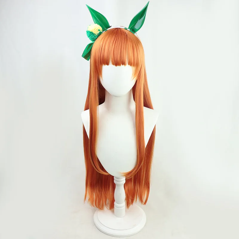 Anime Uma Musume Pretty Derby Silence Suzuka Parrucca Cosplay e accessori per capelli e coda di corna Capelli sintetici resistenti al calore