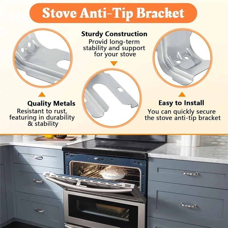 A92P 2Pack 316112005 Anti-Tip Bracket Kit For Frigidaire Stove Range Oven,Replace 316107200,316112003,316112004,316541700