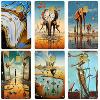 Surrealism Famous Artwork By Salvador Dali Game Film Cover Sticker Case Small Chip Credit Debit Card Front Side 1 Set Of 4 Pcs
