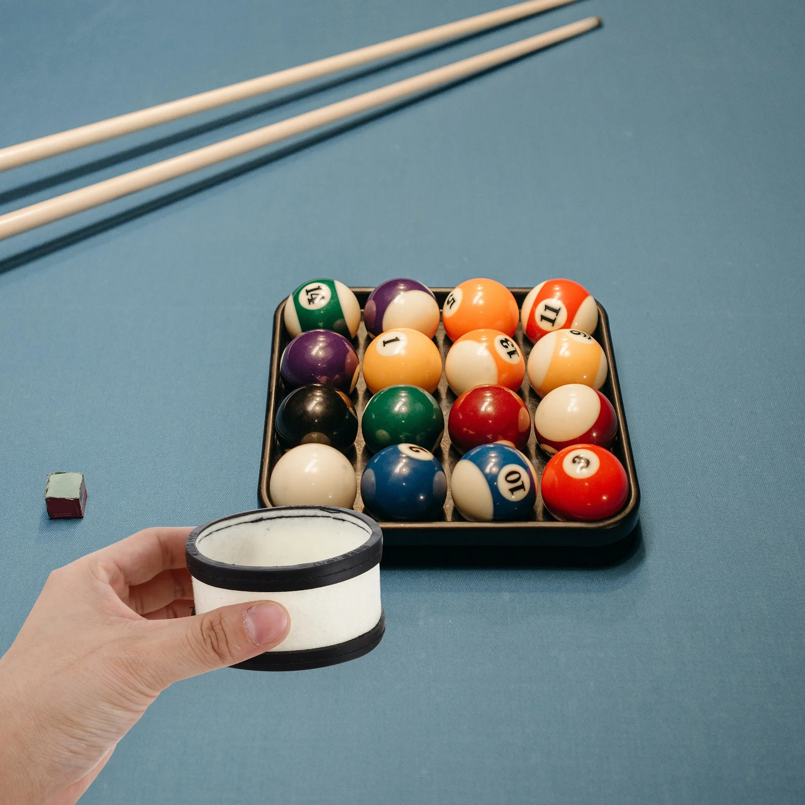 

16Pcs Automatic Pool Ball Cleaning Machine Wool Pads Durable Billiard Ball Polishing Tool Maintenance Supplies