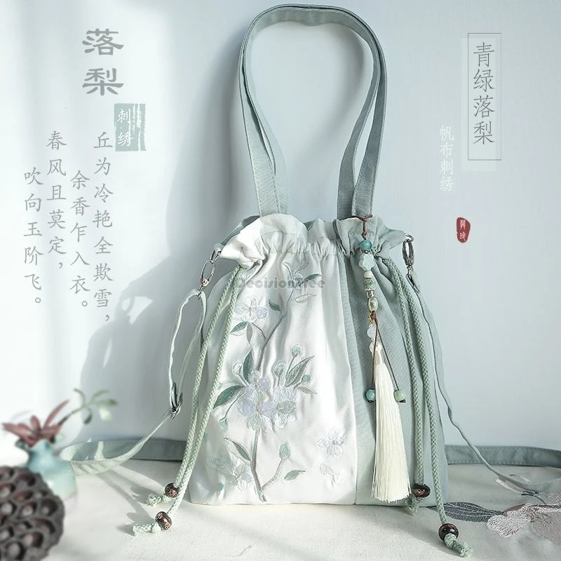 

2026 chinese retro ancient style hanfu accessory canvas bag handbag women crossbody patchwork design printed daily small bag