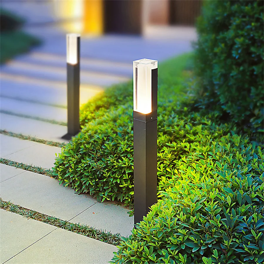 

80CM Outdoor Landscape Lawn Light Waterproof Acrylic LED Pathway Post Lamp Aluminum LED Garden Path LightCourtyard Bollard Light