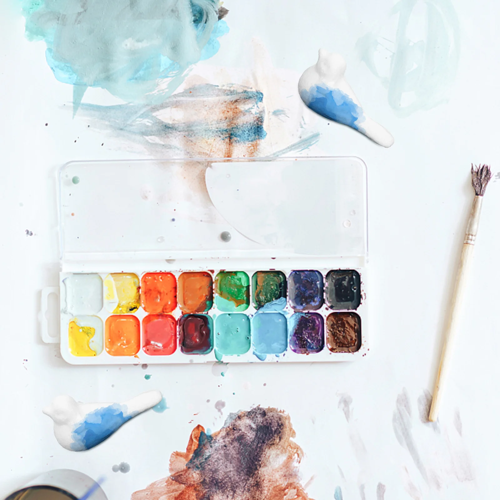 12 stuks onvoltooide schuimvogel DIY ambachtelijke schildersets artistieke vogelvormmodellen voor paasvakantie decoratie feestartikelen