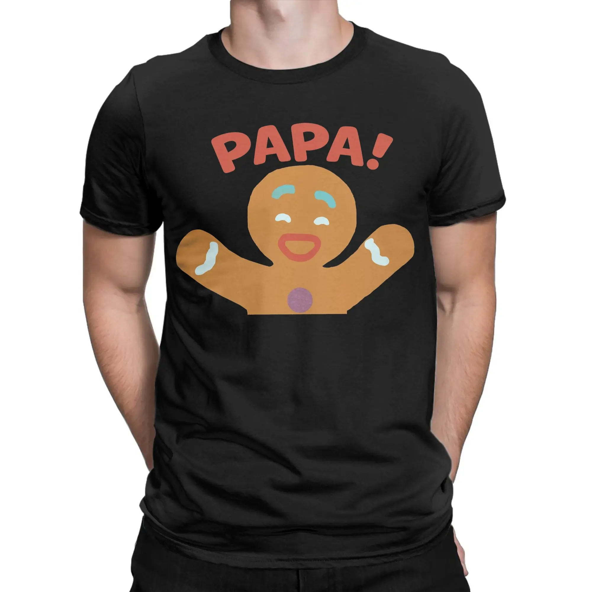 

Футболка Papa Gingy, мужская винтажная футболка из 100% хлопка, футболка с круглым вырезом, топы с короткими рукавами, Новое поступление