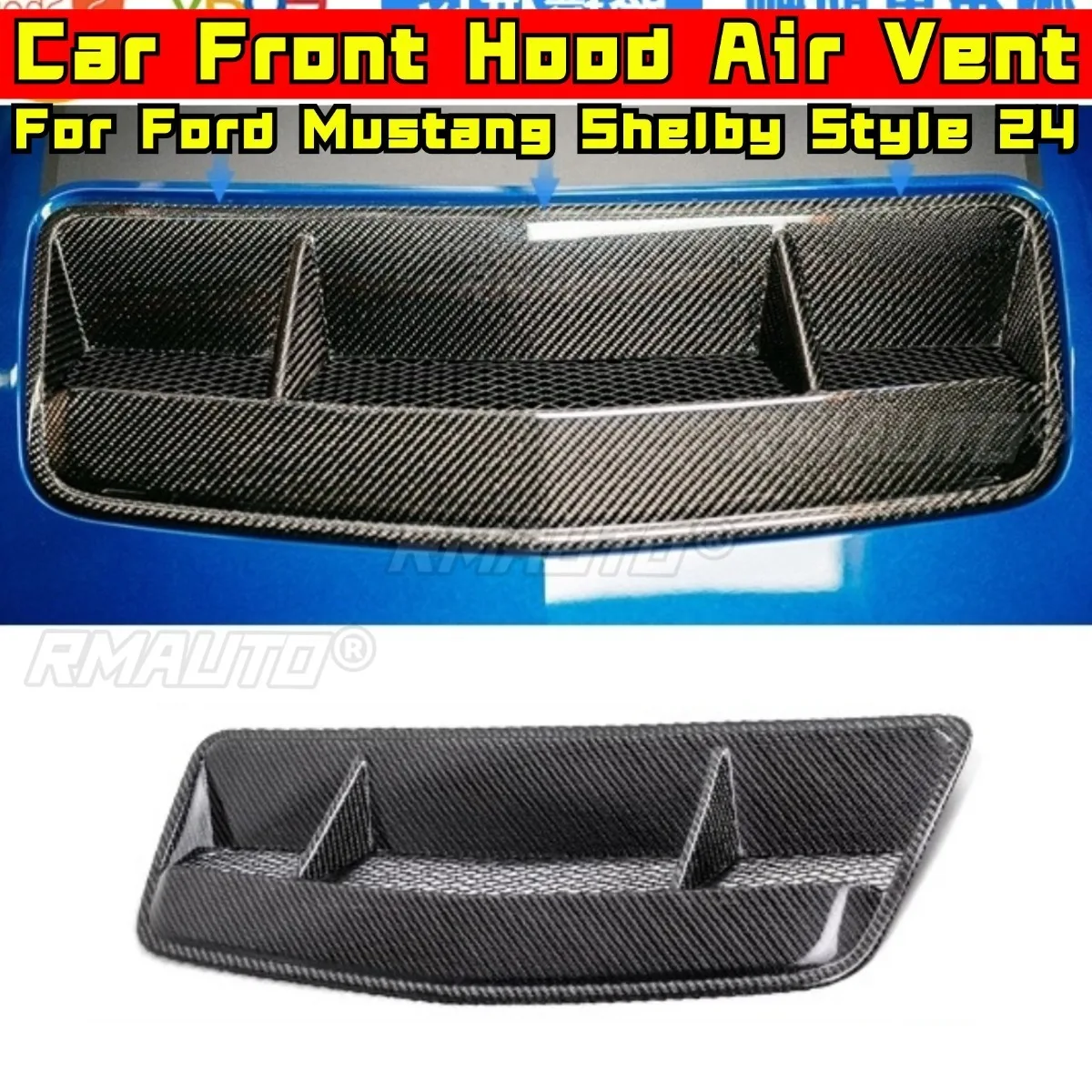 

Car Front Hood air Vent Bumper Grill Racing Grille Body Kit Front Bumper Grill for Ford Mustang S650 Shelby Style Exterior Part
