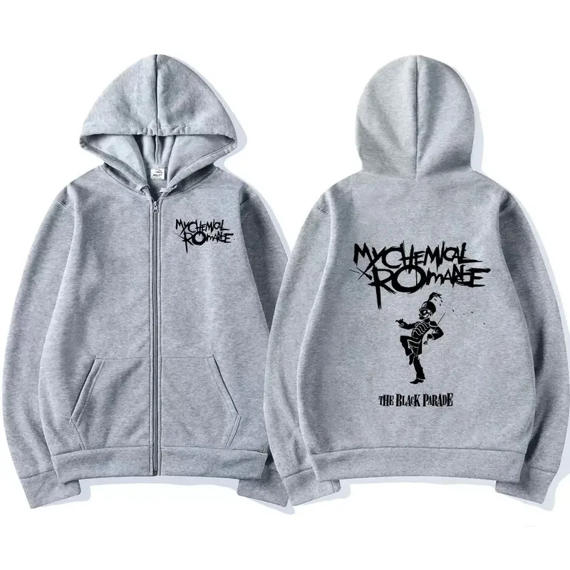 MCR My Chemical Romance Dead Zipper Hoodie Black Parade Punk Emo Rock Zip Up Men's Vintage Hip Hop Fashion Sweatshirt - view 6