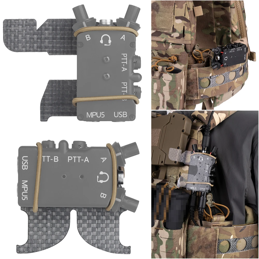 Tactical PTT Wing Kit – PTT Adapter Mount for FCPC V5 Style Plate Carrier, MOLLE Vest & Chest Rig Training Accessories