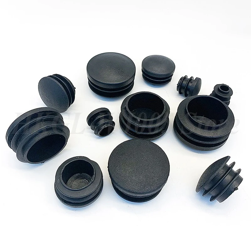 Black Round Plastic Blanking End Cap Tube Pipe Inserts Plug Bung Insert Stopper Chair Table Feet Cap Decorative Dust Cover