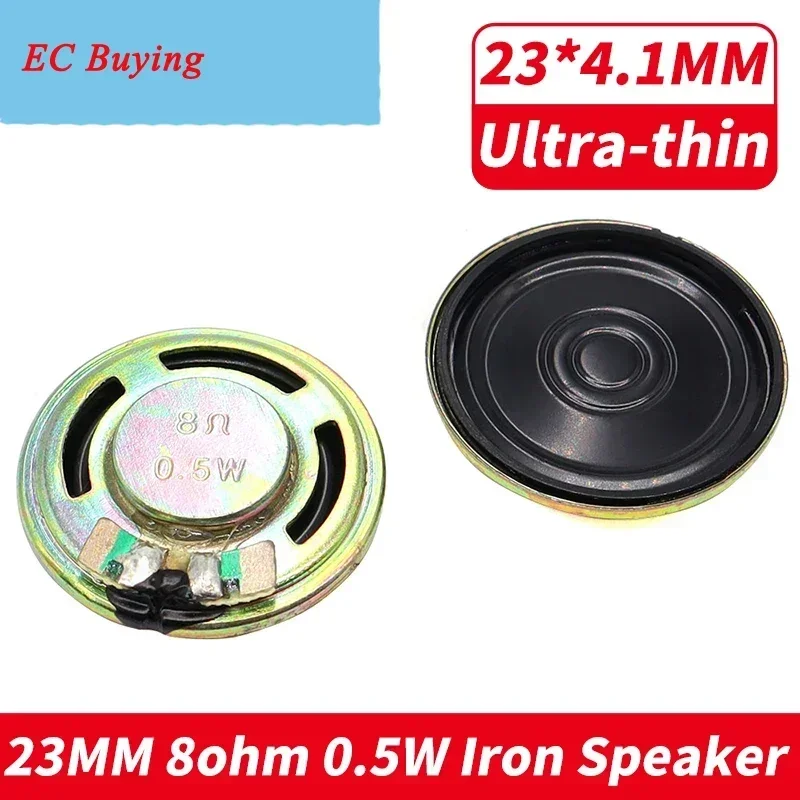 10pcs/lot New Ultra-thin Mini Speaker 8 Ohms 0.5 Watt 0.5W 8R Speaker Diameter 23MM 2.3CM Thickness 4MM