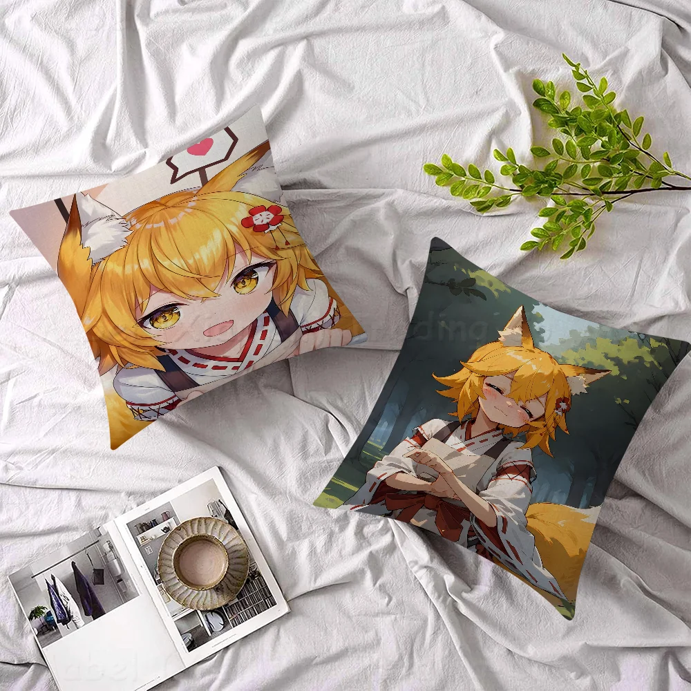 

The Helpful Fox Senko SanPillow Covers Cartoon Sofa Decorative Home Double-sided Printing Short Plush Cute Cushion Cover