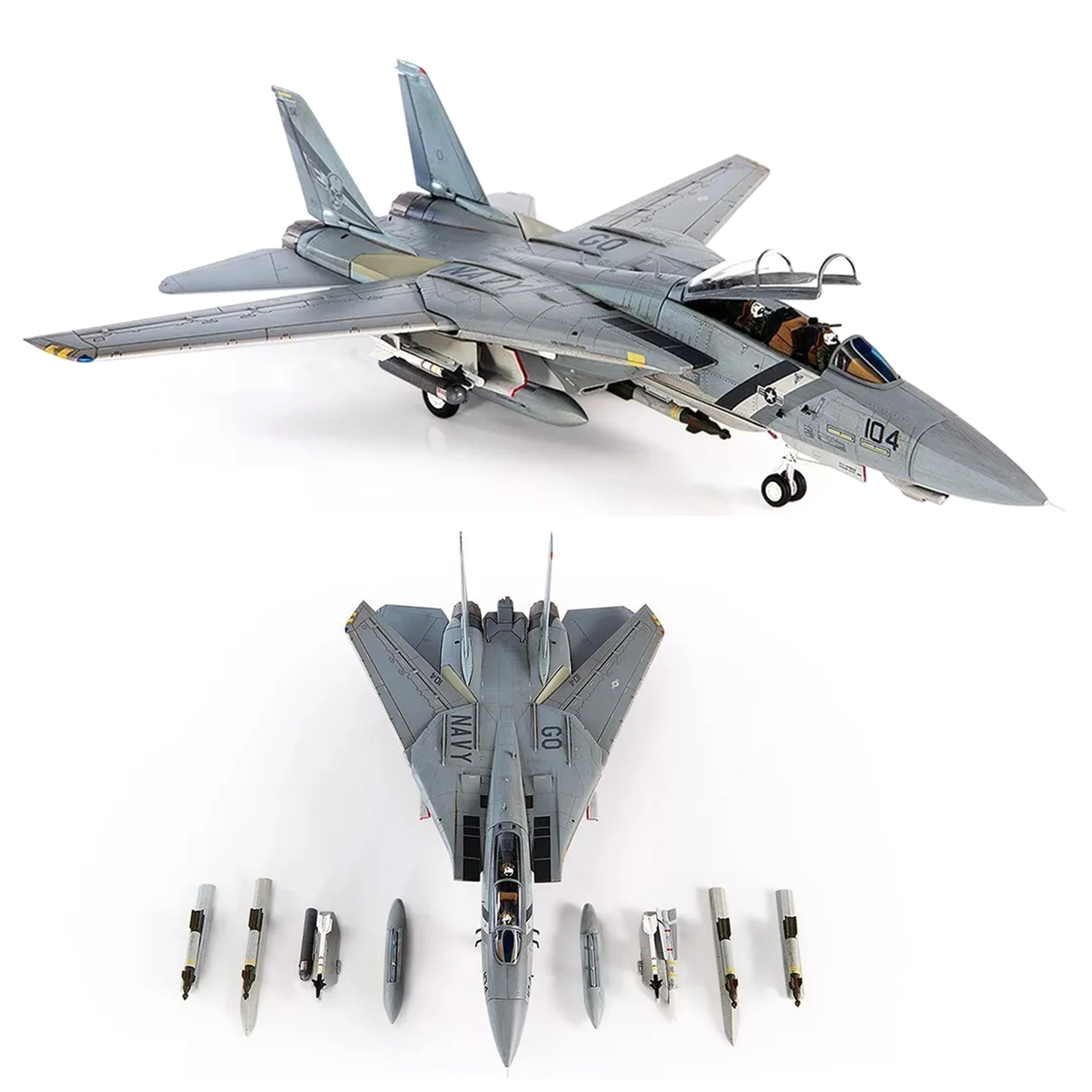 JCW-72-F14-008 1/72 US F-14D Tomcat fighter model USN VF-2 Bounty Hunters NE104 two thousand and two Alloy Collection Model