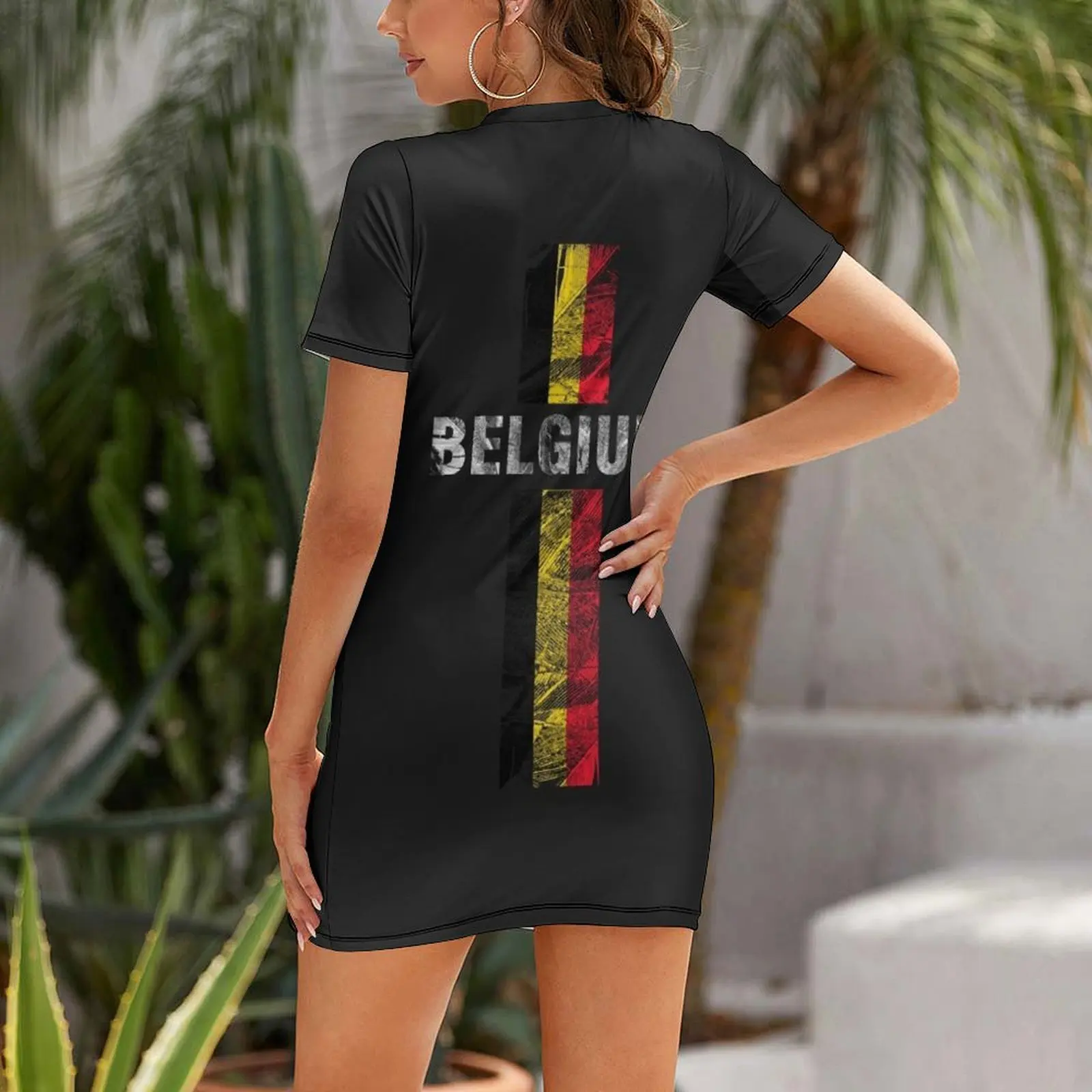 Flag Belgium Short Sleeved Dress dress for women summer Prom gown dress for women 2025