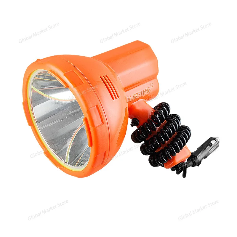 

Marine handheld vehicle-mounted flashlight with strong long-range 100W outdoor work led night fishing, 12V battery searchlight