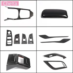 cheya ABS Carbon Fiber Car Window Glass Lift Center Console Gear Panel Frame Volume Knob Frame for BMW 1 2 Series F40 F44 2020 +