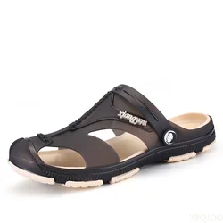 2021 Summer Men's Slippers 5 Slip-On Garden Shoes Breathable Man Sandals Plus Size Male Beach Shoes Flip Flops Quick Dry