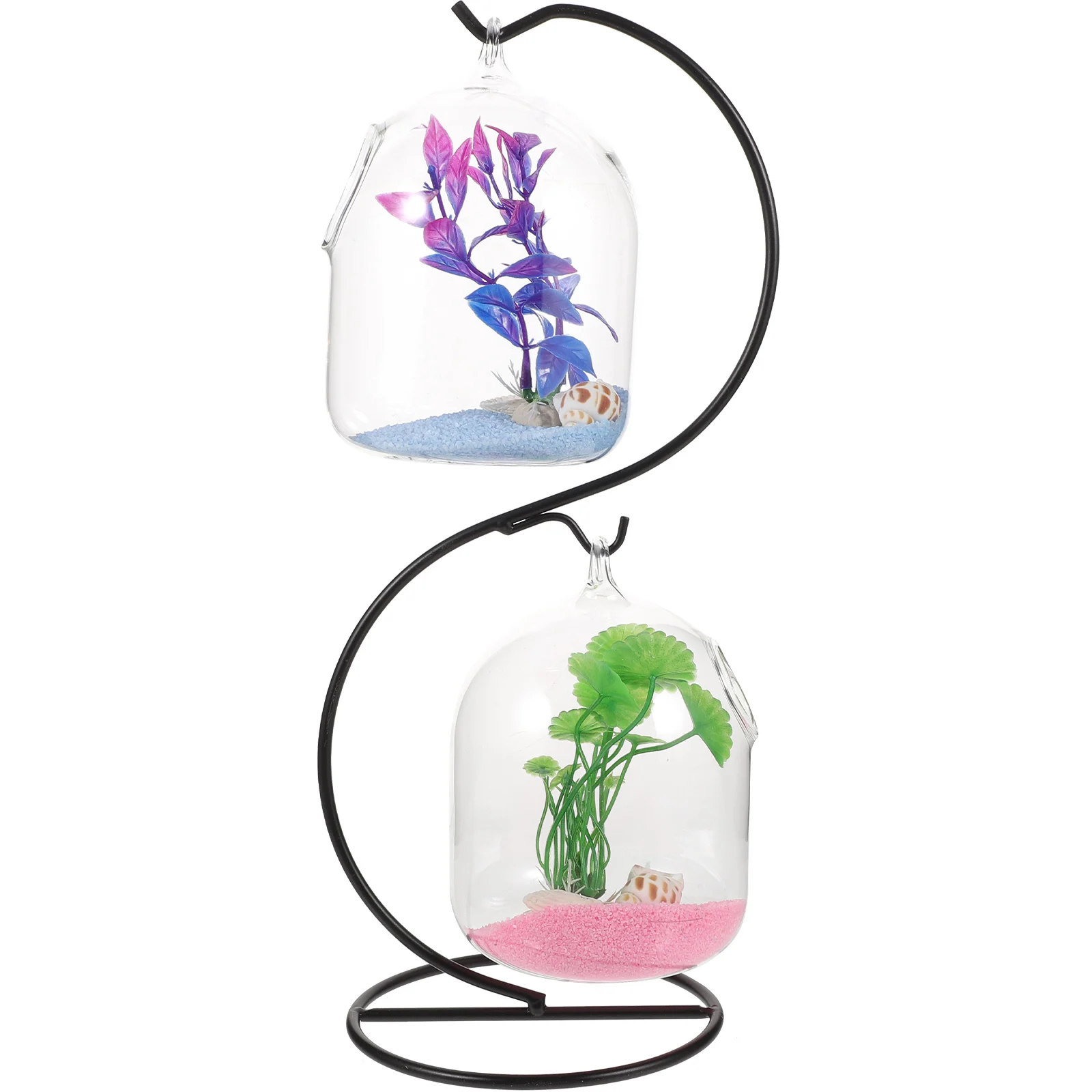 

1Set Desktop Hanging Glass Fish Tank Clear Aquarium Transparent Tabletop Betta Bowl Fish Tank Desktop Aquarium
