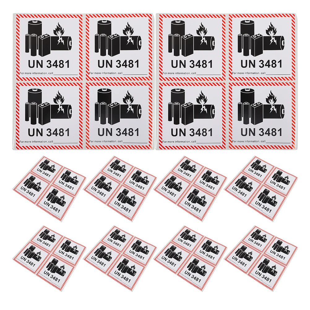 

200pcs Labels Warning Stickers Safety Transport Lithium Ion Fire Prevention Secure Wrapping Recyclable