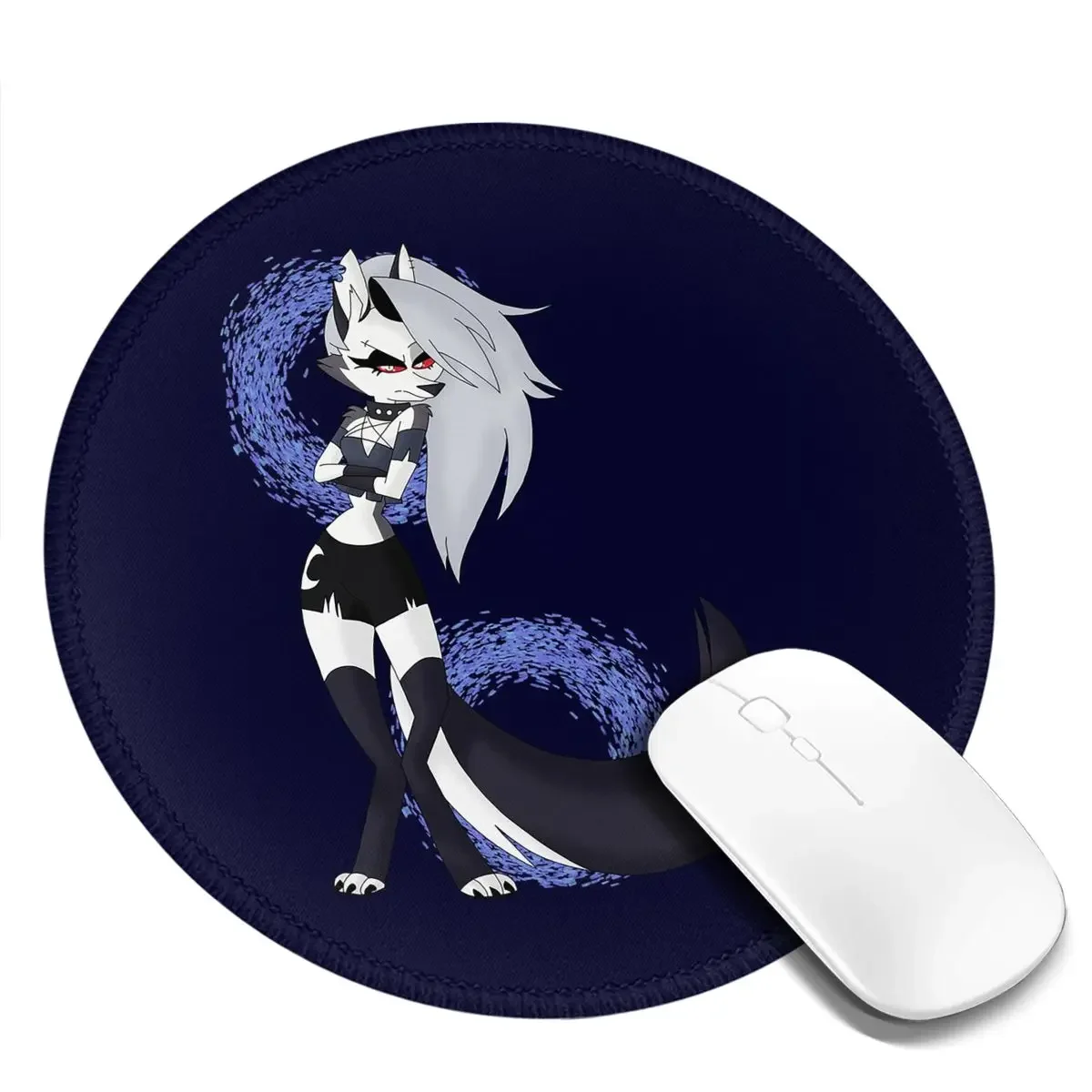Loona Collage Helluva Boss Anime Round Mouse Pad Computer Keyboard Mouse Mat Gaming LaptopDesk Mat Office Accessories Table Mats