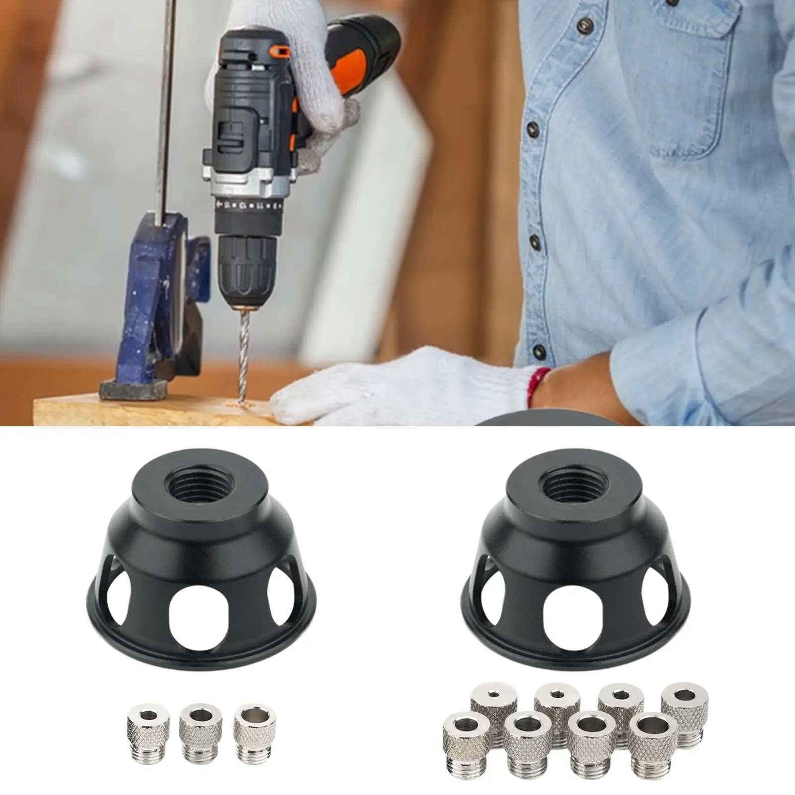 Guide Doweling Jig Kit Self Centering Drill Guide Punch Tool Hole Puncher for Crafting Worker Carpenters Furniture Making