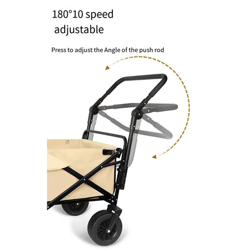 Imagen 2 del producto Nuevo carrito plegable con mango de empuje, carrito extensible ligero, accesorios con asa, equipo para carro