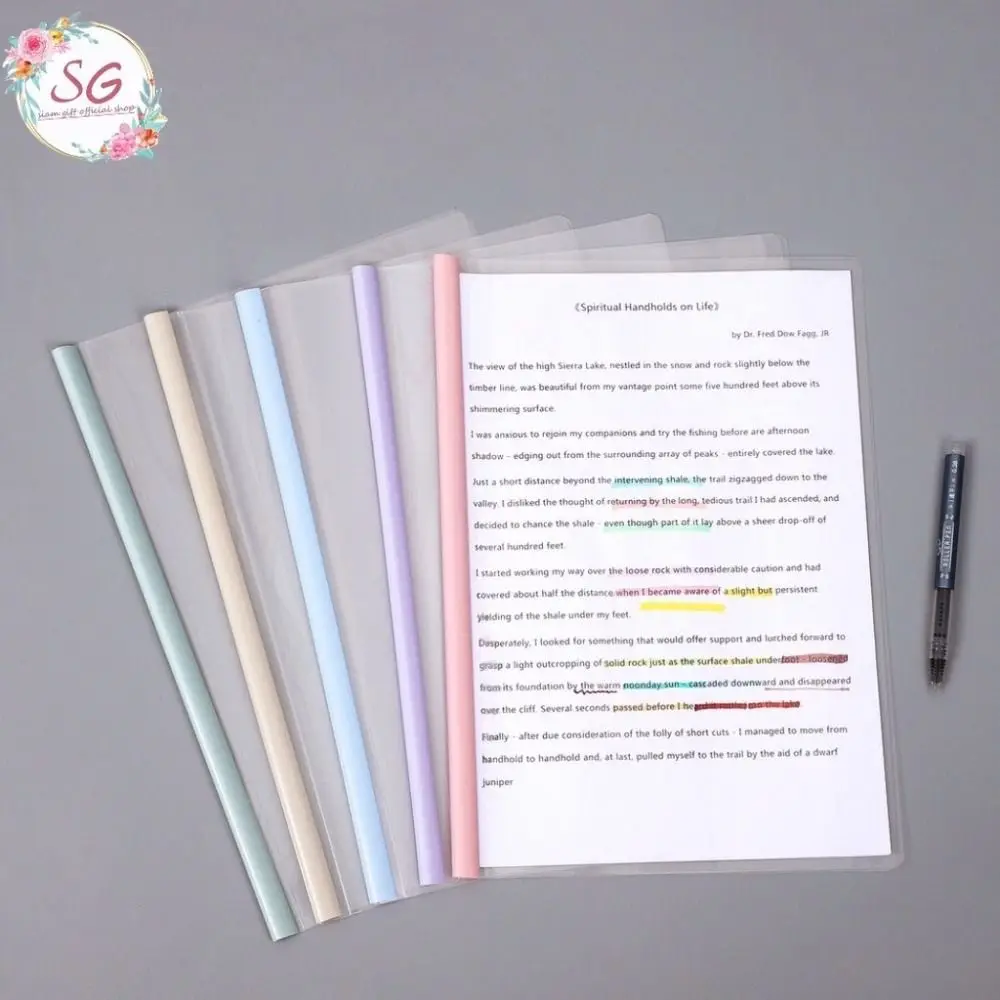 New Plastic A4 Draw Rod Folder Business Supplies Transparent Document Rod Clamp Thickened Drop Shaped Business Folder