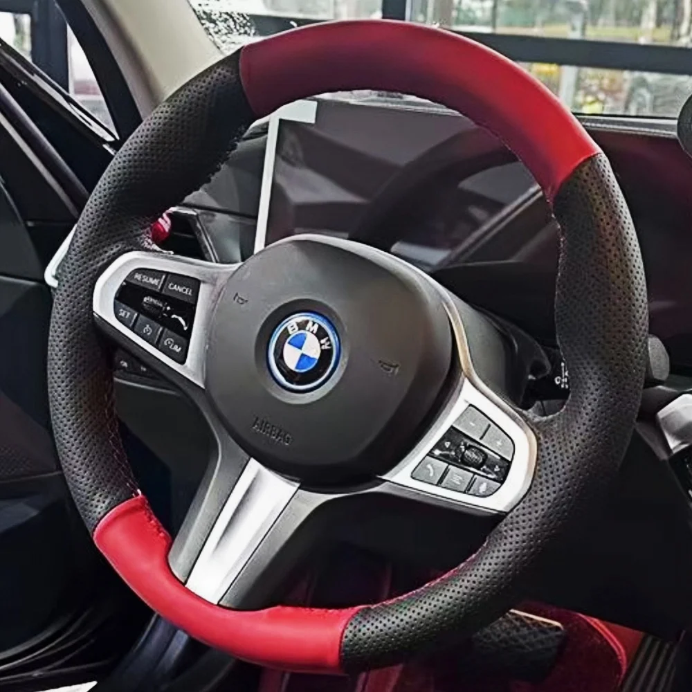 Customization Car Steering Wheel Cover Accessories Hand Sewing Leather For BMW M Sport G30 G31 G32 G20 G21 G14 G15 G16 X3 G01 X4