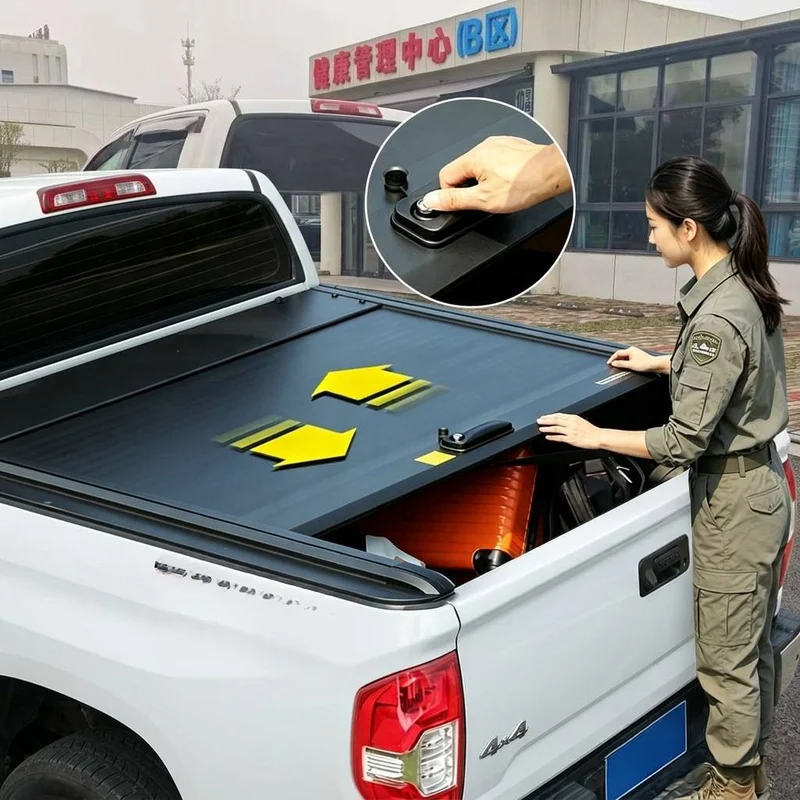 High Quality Manual Retractable Roll‑Up Aluminum Alloy Tonneau Cover 5.5ft 6.5ft Waterproof Lockable for Pickup