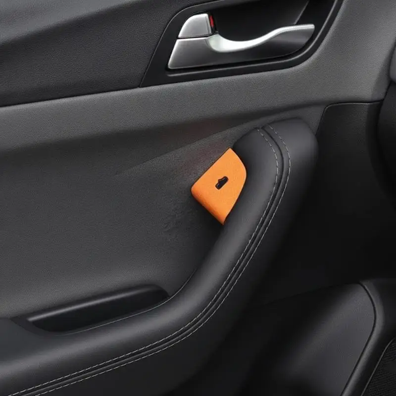 Car Window Lift Button Stickers Suede Material No Residue After Removal Door Switch Protective Decals for Auto Interior Upgrade