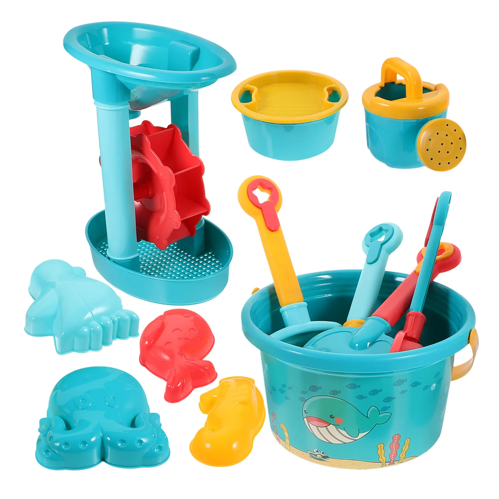 

1Set Premium Beach Sand Play Set High-Quality Odor-Free Lightweight Plastic Kids Sand-Excavating Tools Portable Storage Bucket