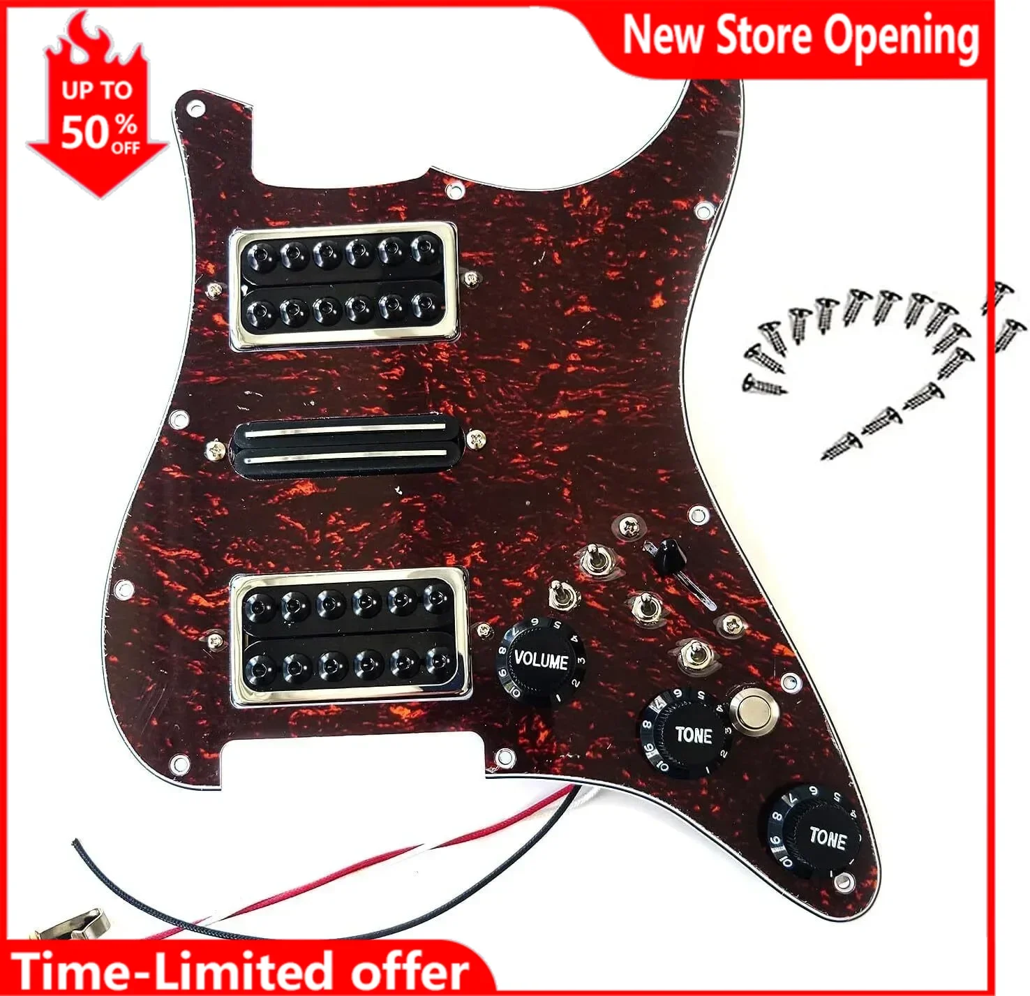 Prewired Loaded ST Pickguard With Coil Splitting HSH Humbucker Pickups Set Kill Switch For ST Electric Guitar