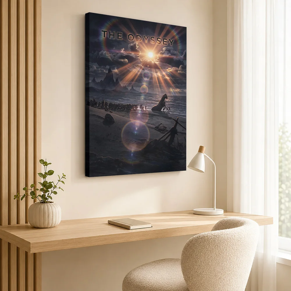 The Odyssey Trojan Horse Shinkai Style Canvas Painting Poster Customized Spiritual Mythology Canvas Wall Art for Bedroom Decor