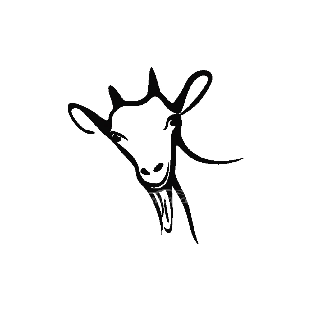 Smiling Goat Vinyl Bumper Sticker Black/White Modern Waterproof Styling Decor Hot Selling 10cm*10cm