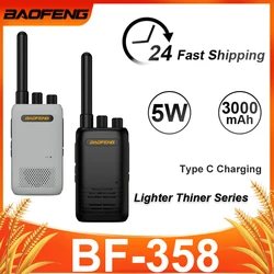 BaoFeng BF-358 Walkie Talkie Profesional tipo C inteligente Mini Radio bidireccional UHF potente receptor de Radio BF-358 transceptor portátil