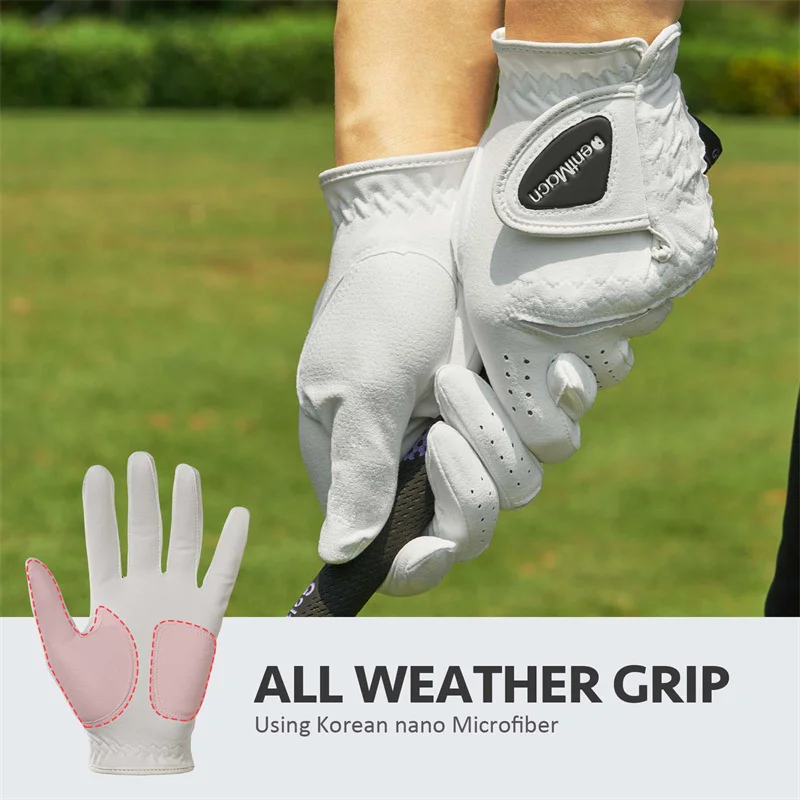 Golf Gloves Men Right Hand Left Handed Golfer Antislip Wear Resistant Comfortable Breathable Fabric All Weather Mens Golf Glove