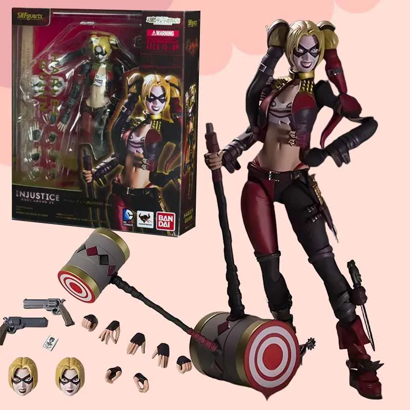 

Bandai Original MODEL KIT SHF Injustice Harley Quinn Anime Action Figure Model Toys Model Gifts For boys Collectible