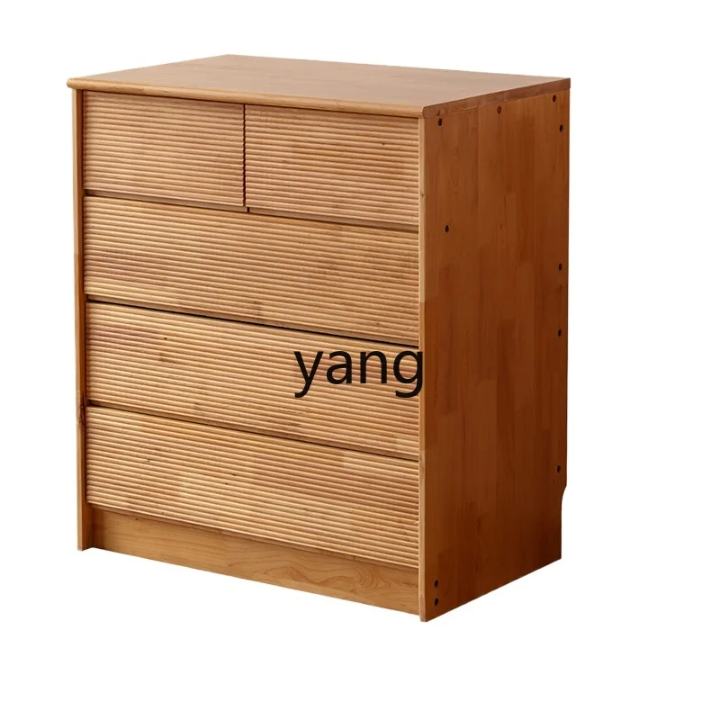 

LMM Furniture Floor Chest of Drawer Storage Sideboard Cabinet Japanese Log Five-Bucket Cabinet Locker