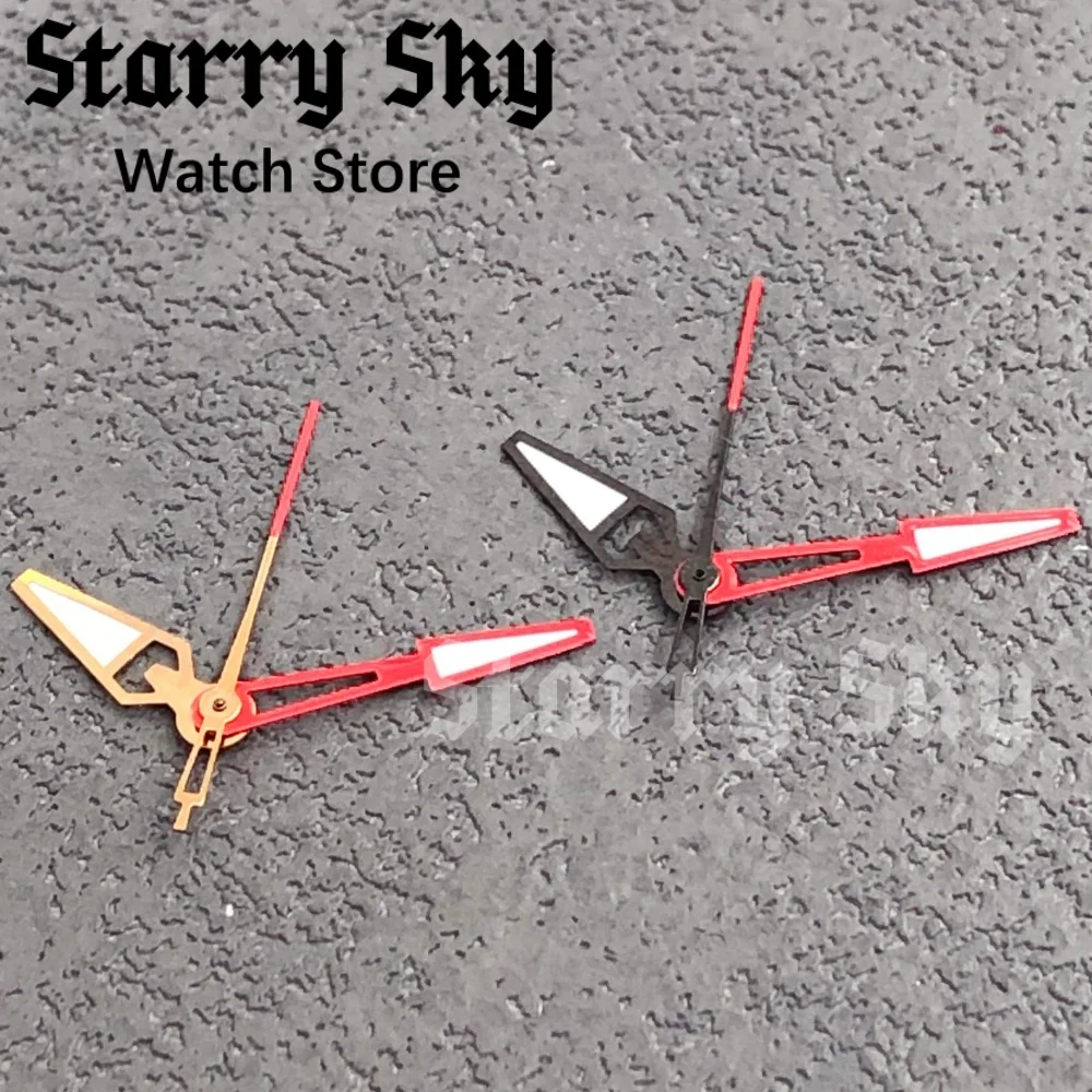 Starry Sky Rose Red/Black Red Hollow-out Watch Hands With Green Luminous Suitable For NH35/ETA PT5000 Movement Watch Accessories