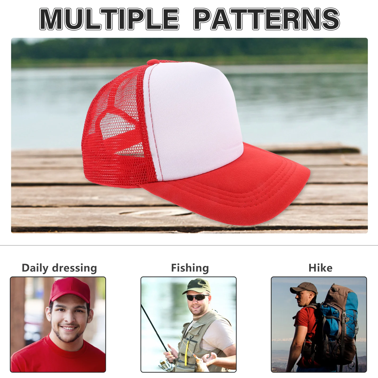 

10 Pcs Blank Mesh Baseball Cap Sublimation Blanks Hats for Heat Transfer Print Pvc Men and Women