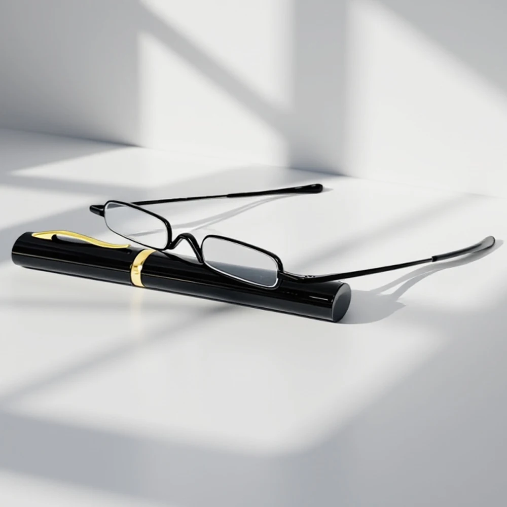 Mini-Stifthalter, Lesebrille für Herren und Damen, klein, tragbar, hochauflösende Presbyopie-Brille, leichte Brille im Taschenformat
