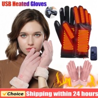 USB Electric Warm Hand Heating Gloves Full Finger Touch Screen Mittens Ergonomics Constant Temperature for Indoor Home Outdoor S