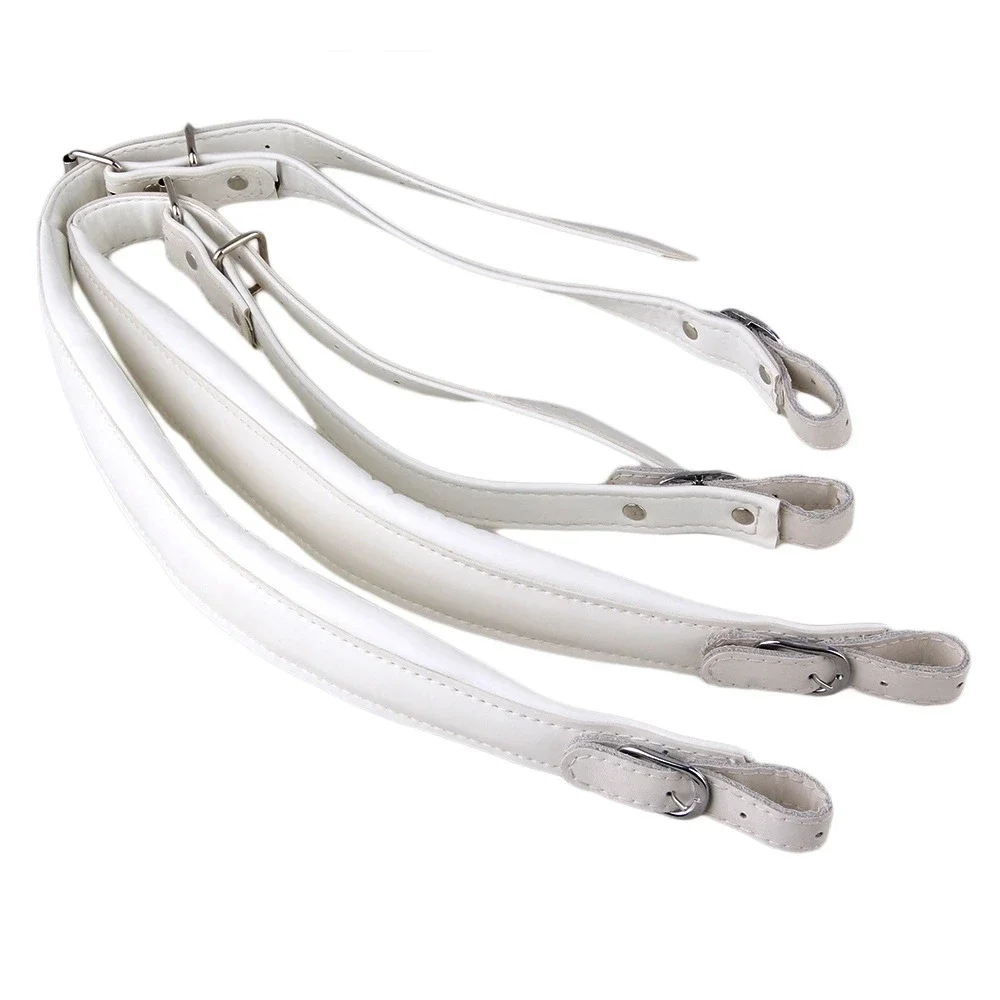 2Pcs Artificial Leather Adjustable Harness Strap White for Accordion